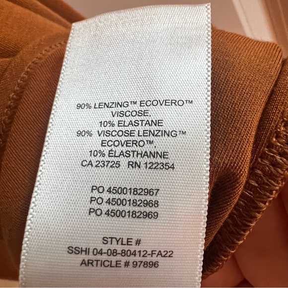 Wilfred Saturn square neck wrap midi dress in mustard Sz XS excellent condition - Picture 11 of 11